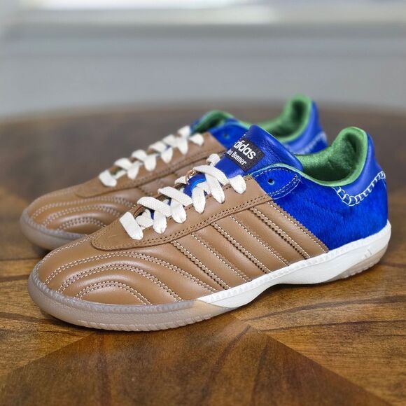 Adidas Wales Bonner x Samba Millennium Pony Women's 8.5 Nappa Brown Blue IF6704 - Picture 2 of 15